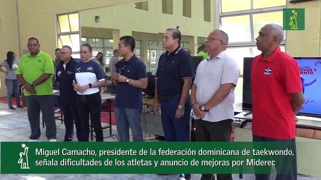 Miguel Camacho, presidente de la federación dominicana de taekwondo, señala dificultades de los atletas y anuncio de mejoras por Miderec