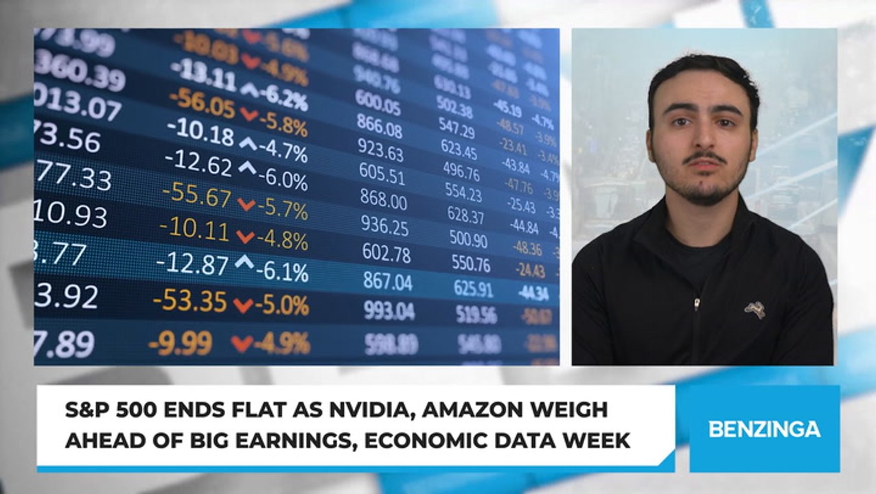 S&P 500 Ends Flat As Nvidia, Amazon Weigh Ahead Of Big Earnings, Economic Data Week