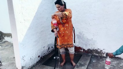 Drain cleaning woman | desi woman village |  #foryoupage #viral