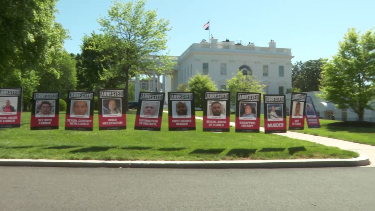 Disturbing Display: Posters of Detained Migrants Line White House Walkway
