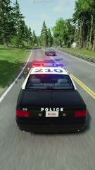 Police Chase Crashes Into Semi Truck (BeamNG Drive) #shorts #beamngdrive #beamngcrash