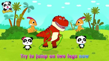 Baby Panda Jumps Rope with T-rex _ Play with T-rex_ Dinosaurs _ BabyBus(1080P_HD)