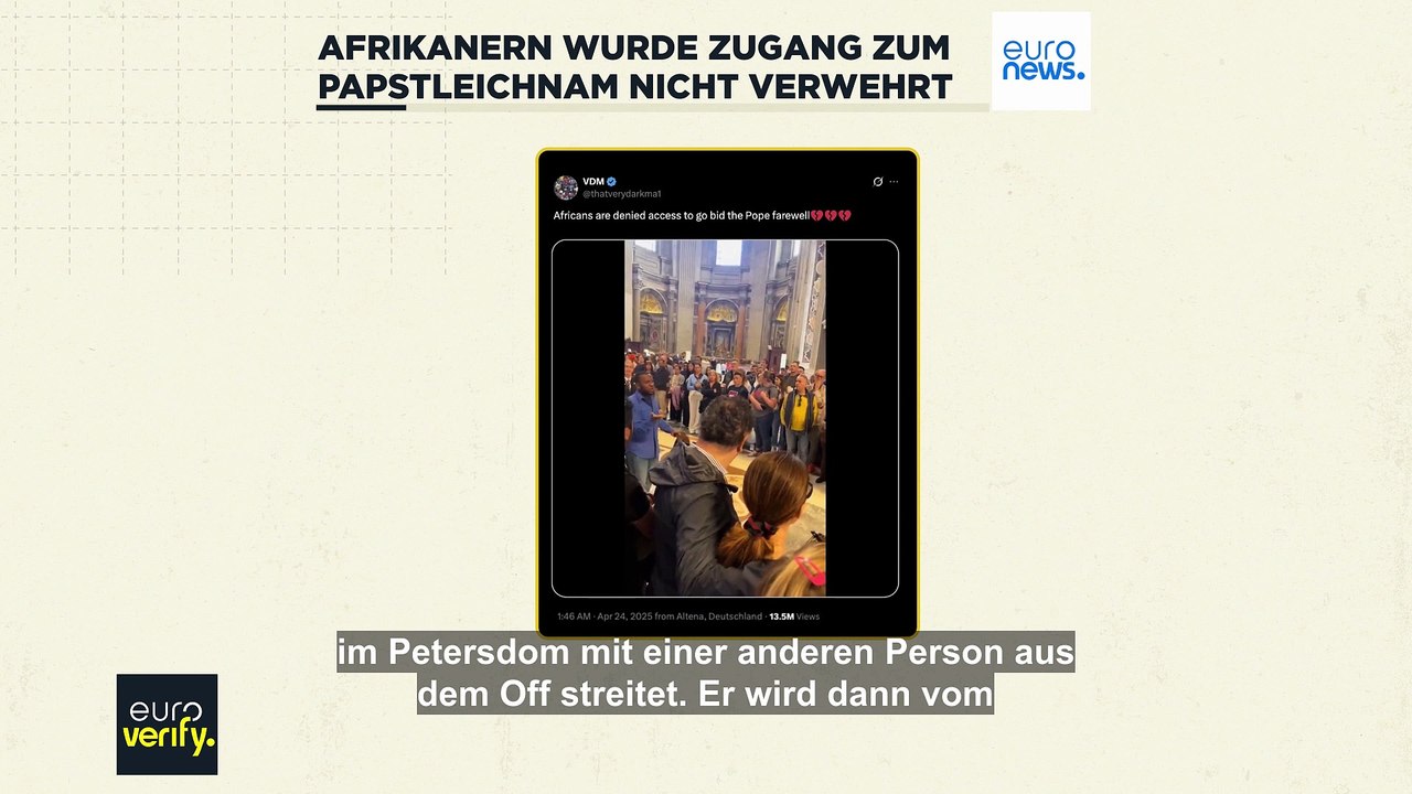 Nein, Afrikanern wurde die letzte Ehre für Papst Franziskus nicht verwehrt
