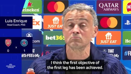 Enrique wary of Arsenal fightback after PSG's narrow advantage