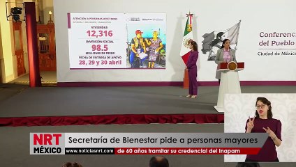 Secretaría de Bienestar pide a personas mayores de 60 años tramitar su credencial del Inapam