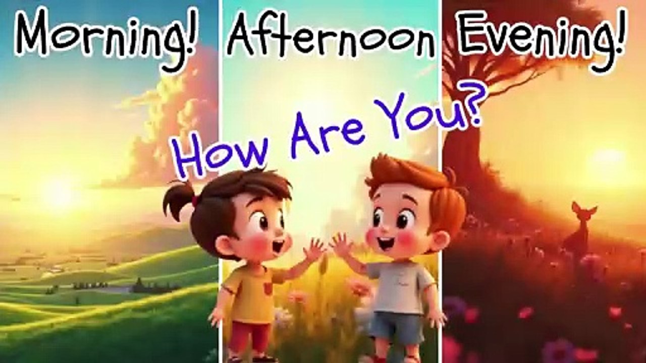 Good morning _ Good afternoon _ Good evening _ 🎶 Fun Learning Song _ English Greetings #kidslearning