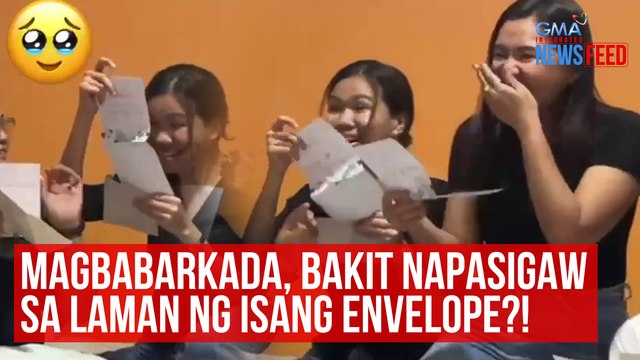 Magbabarkada, bakit napasigaw sa laman ng isang envelope?! | GMA Integrated Newsfeed