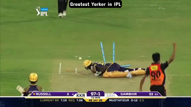 Mustafizur's Deadly Yorker to Russell 🔥 | IPL 2016! #IPL #ipl2016 #yorker