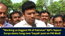 “Working as biggest PR of Pakistan” BJP’s Tejasvi Surya slams Cong over ‘Gayab’ post on PM Modi
