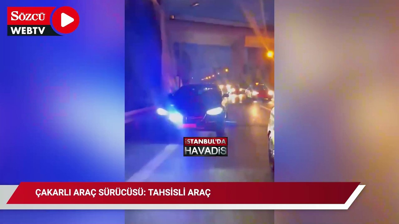 Çakarlı araçla trafiği birbirine kattı!Aynı Plaka Menzil Liderinde