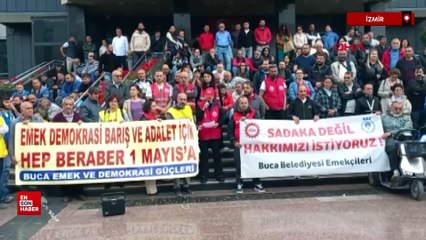 Buca Belediyesi işçilerinden oturma eylemi
