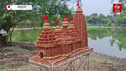 বিস্কুট, কাজু, কিশমিশ দিয়ে দিঘার আদলে জগন্নাথ মন্দির অন্ডালে