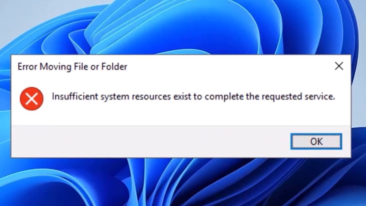 Solved - Insufficient system resources exist to complete the requested service
