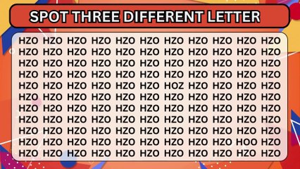 Find Three Different Letters | HZO 🔢 Can You Spot Them? | Fun Brain Teaser!