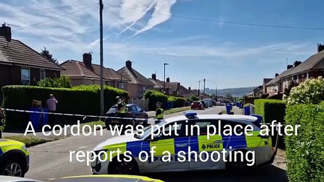 Police cordon At Cowper Crescent, Sheffield, after reports of a shooting