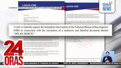 LAKAS-CMD, pinaiimbestigahan sa NBI ang peke anilang dokumento na may plano vs. mga Duterte | 24 Oras