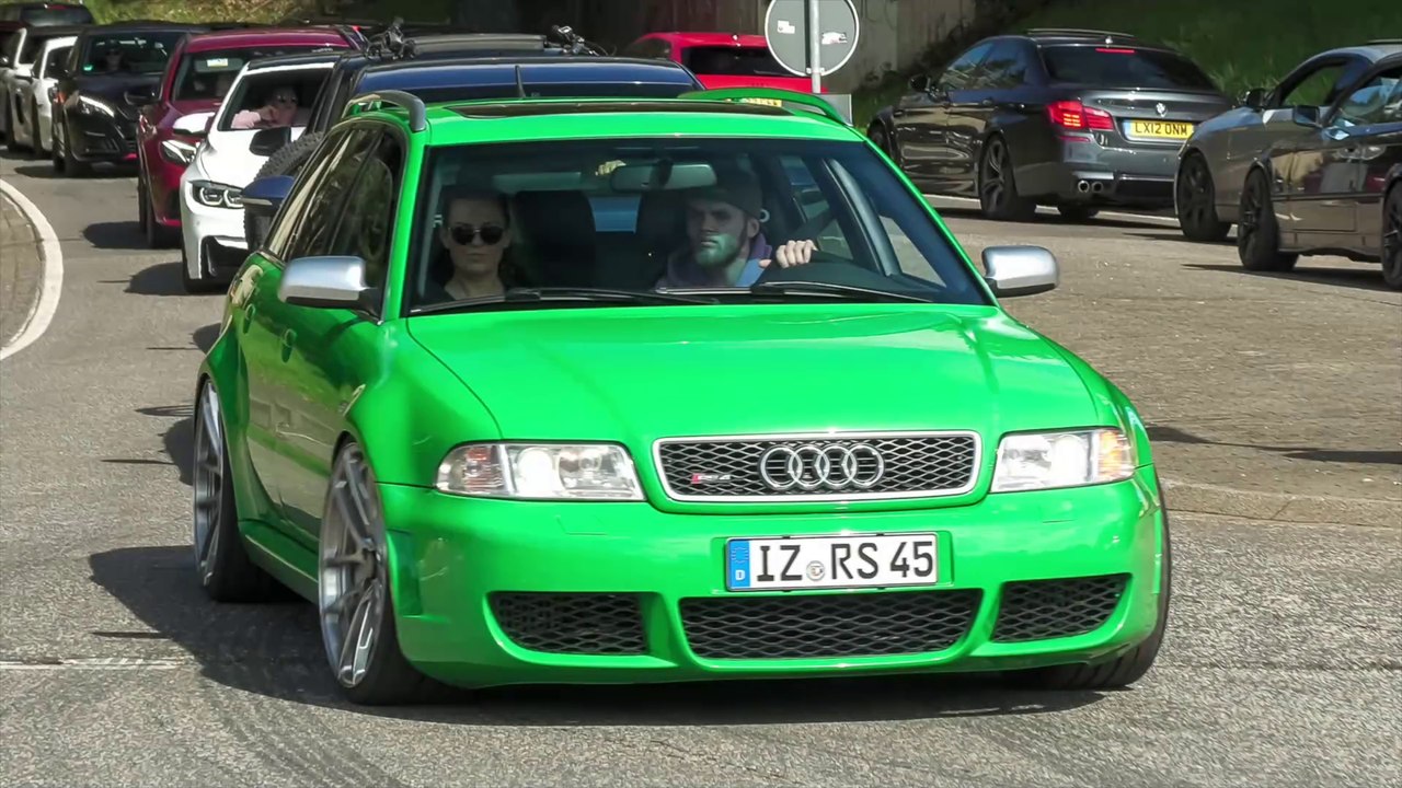 Cars leaving Nürburgring Tankstelle - M5 G90, N-Largo 812, RS3, Skyline R33, M3 G80, RS4 B5