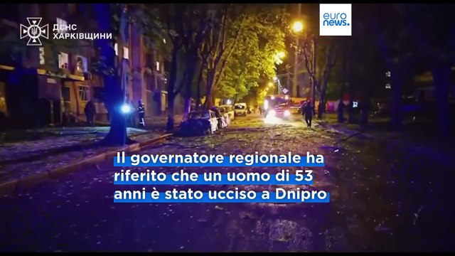 Droni russi su tutta l'Ucraina: un morto a Kharkiv, in fiamme deposito militare russo a Murom