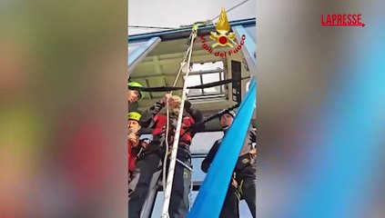 Vercelli, si ferma la funivia del Sacro Monte di Varallo per esercitazione Vigili del Fuoco