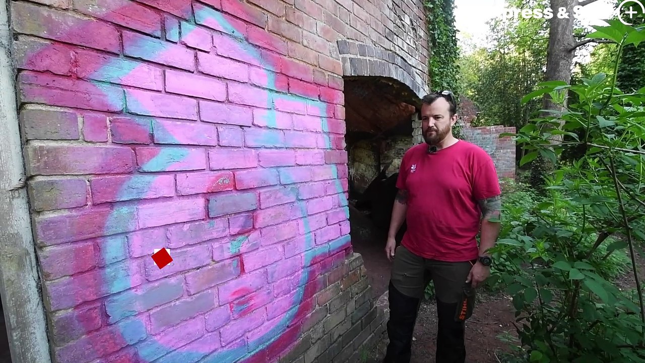 Vandals have sprayed graffiti on the Rock Houses at Kinver.