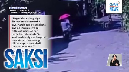 Senior citizen, comatose matapos makaladkad ng snatcher na humablot ng kanyang bag | Saksi