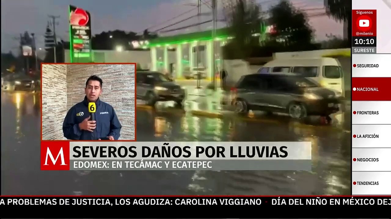 Fuertes lluvias provocan afectaciones en Ecatepec y Tecámac