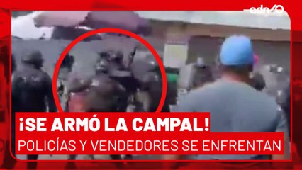 🚨¡Última Hora! ¡Se armó la campal! Policías y vendedores ambulantes se enfrentan en Puebla