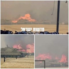 Müslümanlara cehennemi yaşatan İsrail'de büyük yangın! Yangın terör ordusunun tanklarını da yuttu!