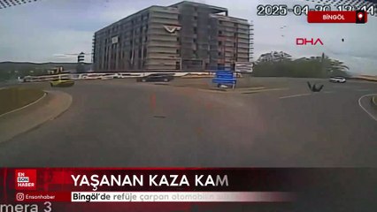 Bingöl'de refüje çarpan otomobilin sürücüsü yaralandı