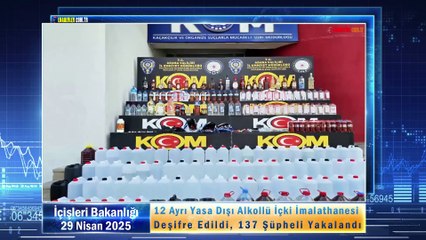 12 Ayrı Yasa Dışı Alkollü İçki İmalathanesi Deşifre Edildi, 137 Şüpheli Yakalandı