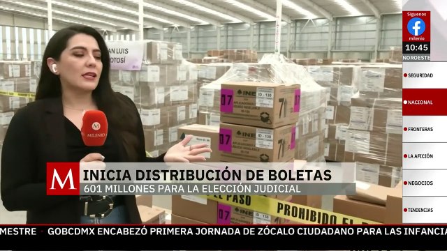 INE inicia distribución de boletas electorales para la elección del Poder Judicial