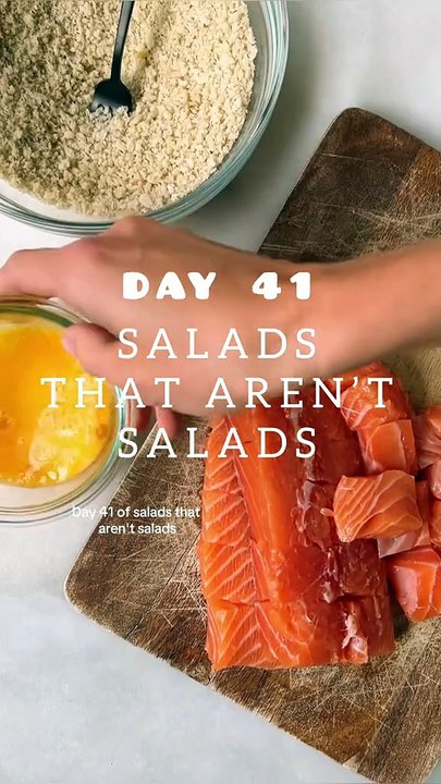 Day 41: Pesto Broccolini Salad with Crispy Panko Salmon 🥦🐟 | Easy, Crunchy & Delicious!