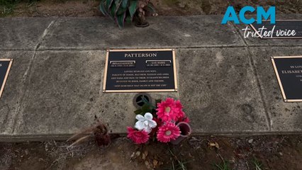 Flowers placed on the graves of Don and Gail Patterson in Victoria