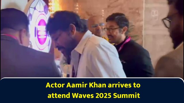 Actor Aamir Khan arrives to attend Waves 2025 Summit