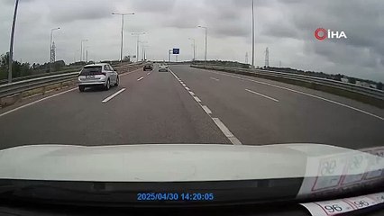 Duble yolda tam gaz ters yön canavarı kamerada!