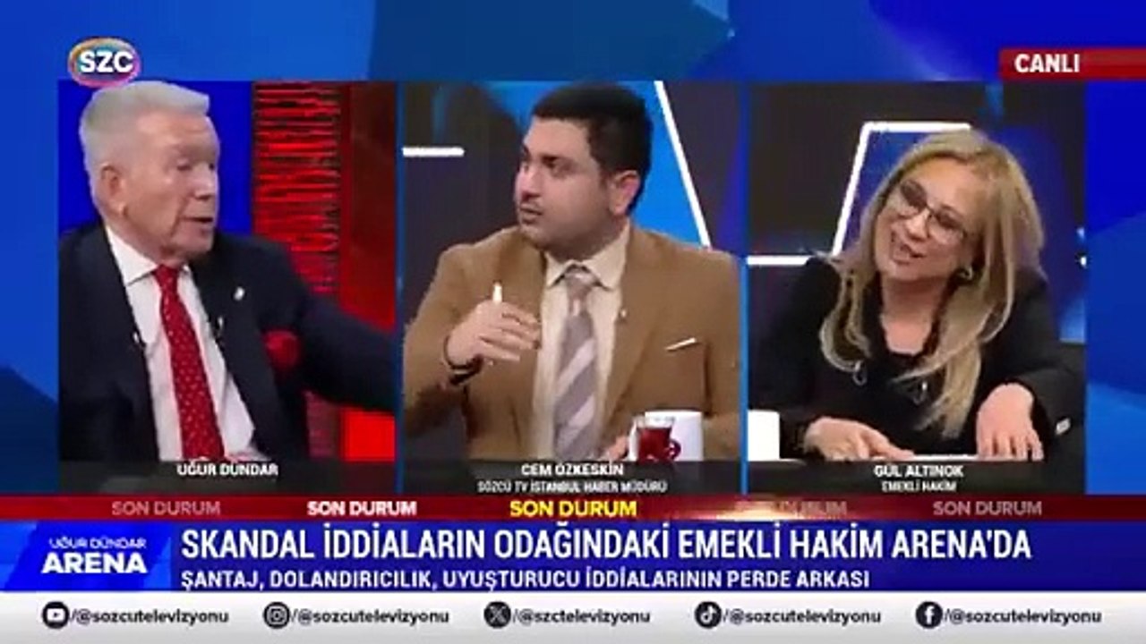Uğur Dündar ve yanındaki yönetici havlu attı! Emekli hakime Gül Altınok Sözcü TV’yi fena rezil etti