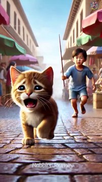 The rabbit cried very sadly, unable to save the kitten. 🐰 #RabbitRescue #CuteAnimals #AnimalRescue