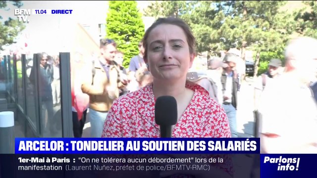 Marine Tondelier: Toute la gauche est présente à Dunkerque pour la manifestation du 1er-Mai, en soutien aux salariés d'ArcelorMittal