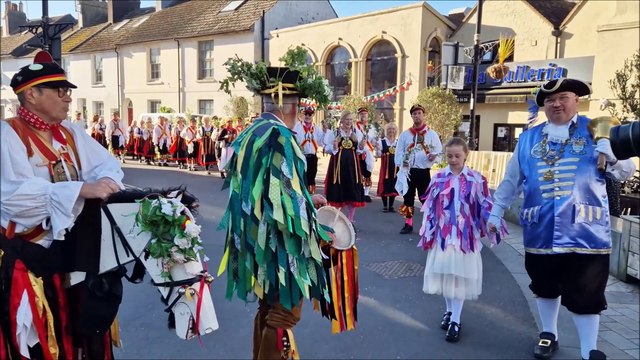 Watch Sompting Village Morris celebrating May Day in Shoreham with dancing, a procession and the crowning of the May Queen