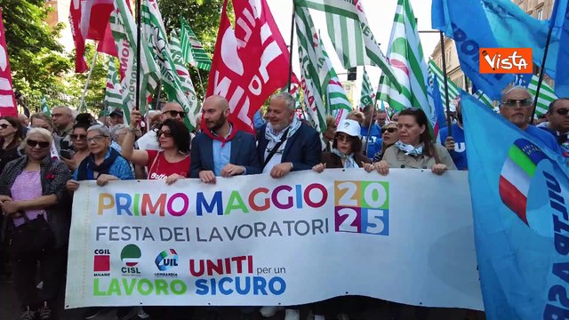 Primo Maggio a Milano, il corteo di Cgil, Cisl e UIl a Porta Venezia