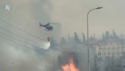 Watch: Israeli military tackles blazing wildfires as Jerusalem-Tel Aviv highway blocked