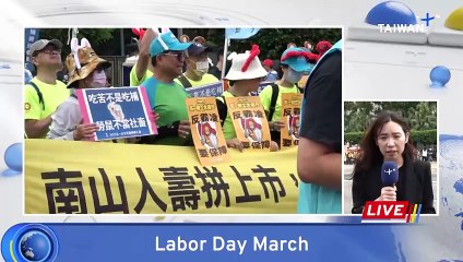 Labor Day Marchers in Taipei Urge Action on Workplace Bullying