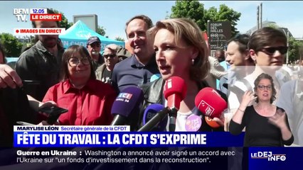 Fête du Travail: "Il y a une crise du travail et il faut pouvoir apporter des solutions extrêmement concrètes", affirme Marylise Léon, secrétaire générale de la CFDT