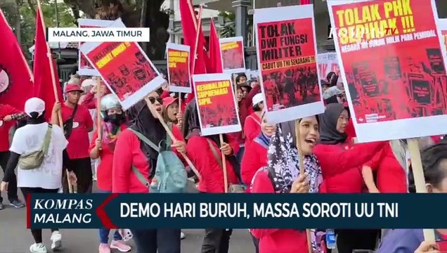 Peringatan Hari Buruh Internasional di Malang, Soroti UU TNI