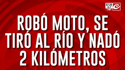 Insólito: robó una moto y se tiró al río para escapar de la policía