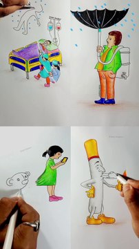 4 different arts in one frame(4 artes diferentes em um quadro)#shortsfeed #shorts #art