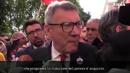 Primo maggio, Landini: "I salari crescono? Forse quello di Meloni"