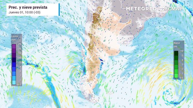 Feriado con cambios marcados: con nevadas, viento intenso y tormentas en distintos puntos de Argentina