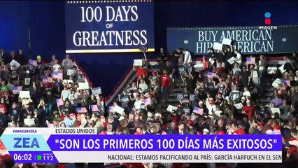 Donald Trump celebra los primeros 100 días de su segundo mandato