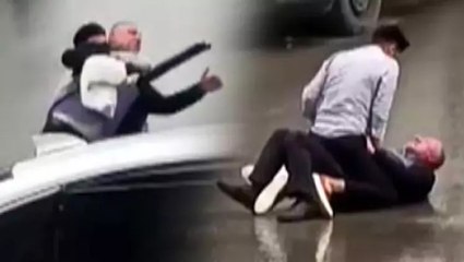 Kendisine silah doğrultan kayınpederine müdahale etti: O anlar kamerada